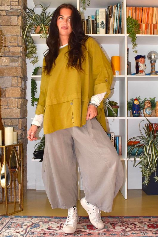 Bateau Needlecord Lazy Layer Top Mucky Olive